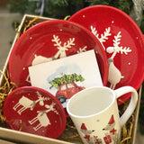 Conjunto de Porcelana Natalino com 4 Peças
