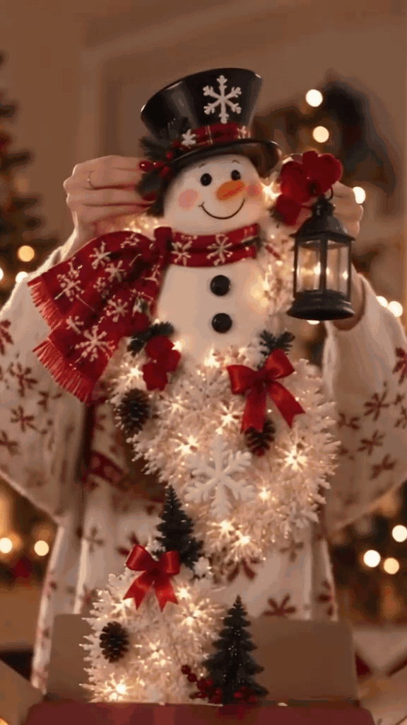 Boneco de Neve Encantado – Decoração de Parede Iluminada
