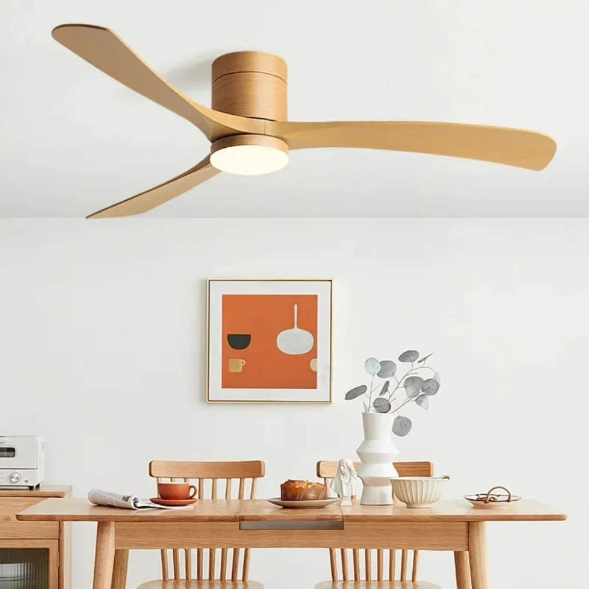 Ventilador de teto moderno com Iluminação e Controle Remoto - ZenithBreeze X2