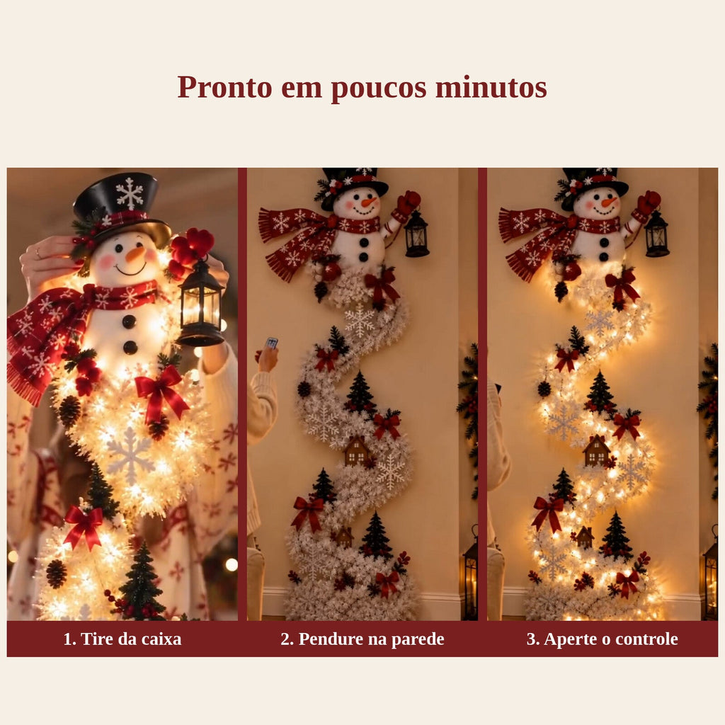 Boneco de Neve Encantado – Decoração de Parede Iluminada