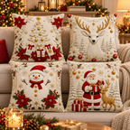 Kit  Capas De Almofadas Decorativas Natal Papai Noel M45