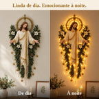 Cristo Iluminado – Decoração de Parede com Luz Dourada
