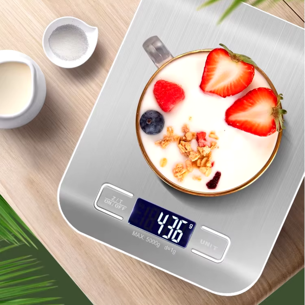 Balança de Cozinha Digital Elétrica Multifuncional 1 g/10 kg com Display LCD