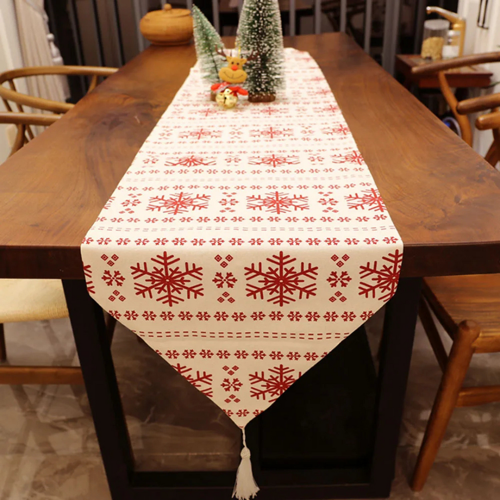 Caminho de Mesa Natalino Floco de Neve