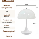 Candeeiro de Mesa Cogumelo LED 3 Cores