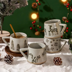 Caneca Natalina de Cerâmica com Alça Resistente ao Calor