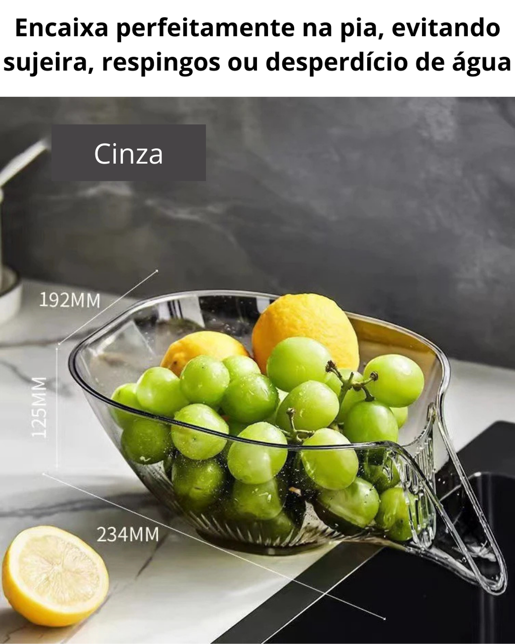 Cesta Escorredora Multifuncional para Pia Drenagem e Cozinha Prática