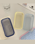 Cesta de Armazenamento de Mesa em Metal Organizador para Escritório e Casa