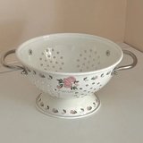 Cesta de Frutas Esmaltada Vintage Rosa Decoração e Armazenamento Elegante