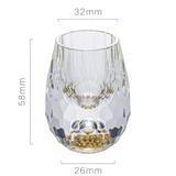 Conjunto 6 Copos Cristal Vidro com Folha de Ouro