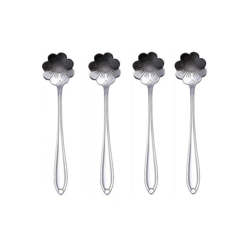 Conjunto de 4 Colheres de Café em Aço Inoxidável