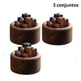 Conjunto de Difusores de Óleo Essencial em Madeira Noz Aromaterapia e Decoração