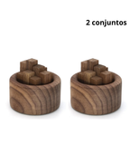 Conjunto de Difusores de Óleo Essencial em Madeira Noz Aromaterapia e Decoração
