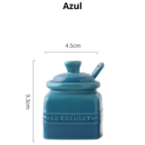 Conjunto de Potes de Cerâmica com Colher Armazenamento de Temperos Mel e Açúcar