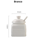 Pote branco + colher