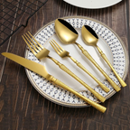 Conjunto de Talheres de Aço Inoxidável Dourado