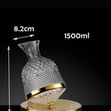 Copo Decantador Rotativo 360º de Vidro Cristal 1,5L Aerador e Dispensador de Vinho