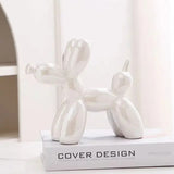 Escultura de Cachorro Balão em Cerâmica Decoração Moderna para Sala e Escritório