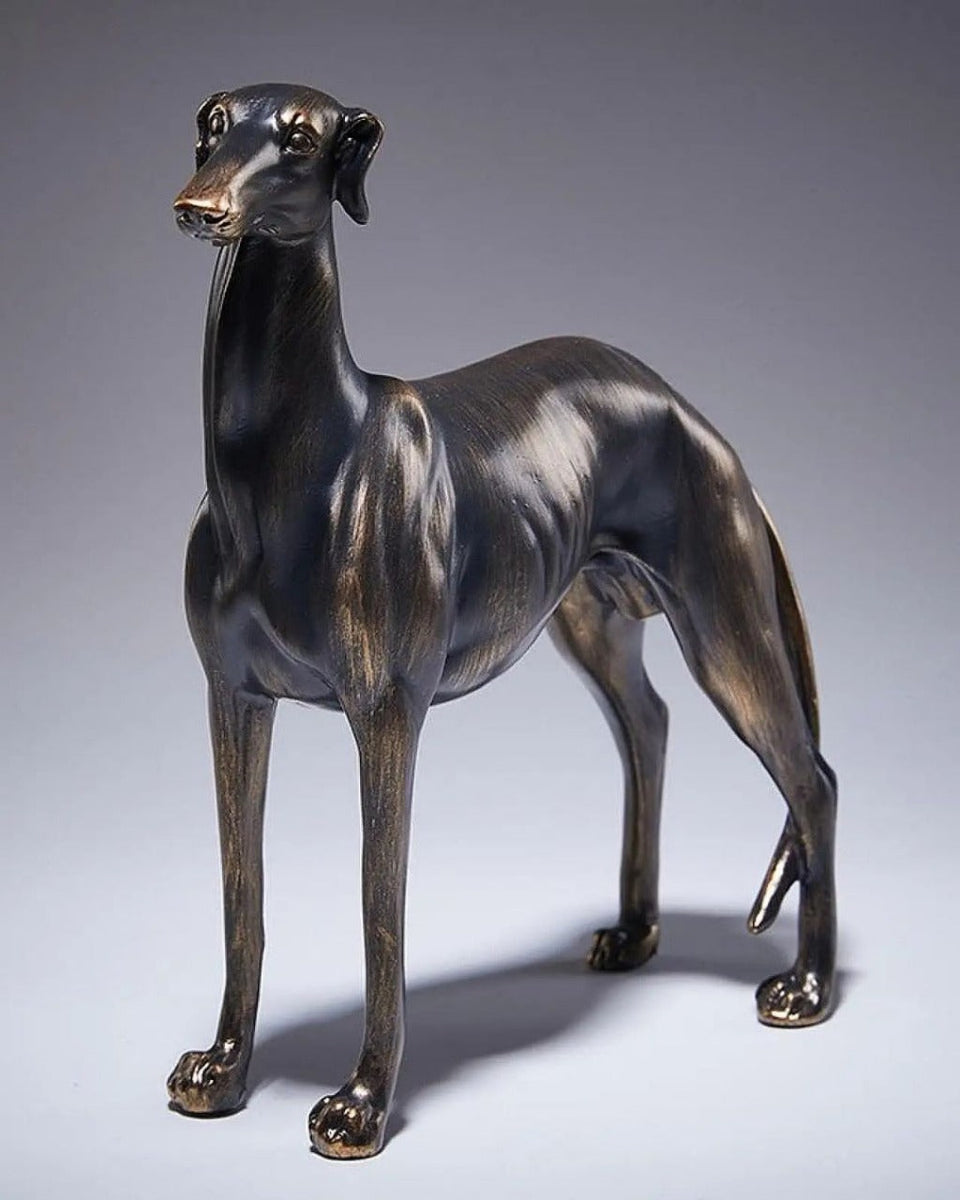 Estátua de Cachorro Galgo em Resina Decoração Elegante para Sala ou Escritório