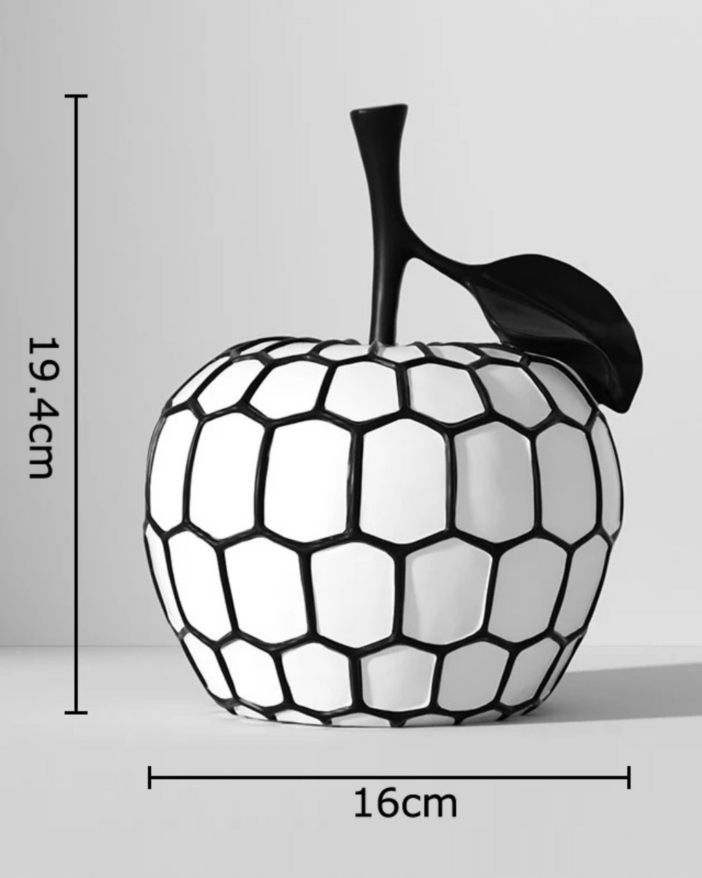 Estátua de Frutas Preto e Branco em Resina Decoração Minimalista para Mesa e Sala
