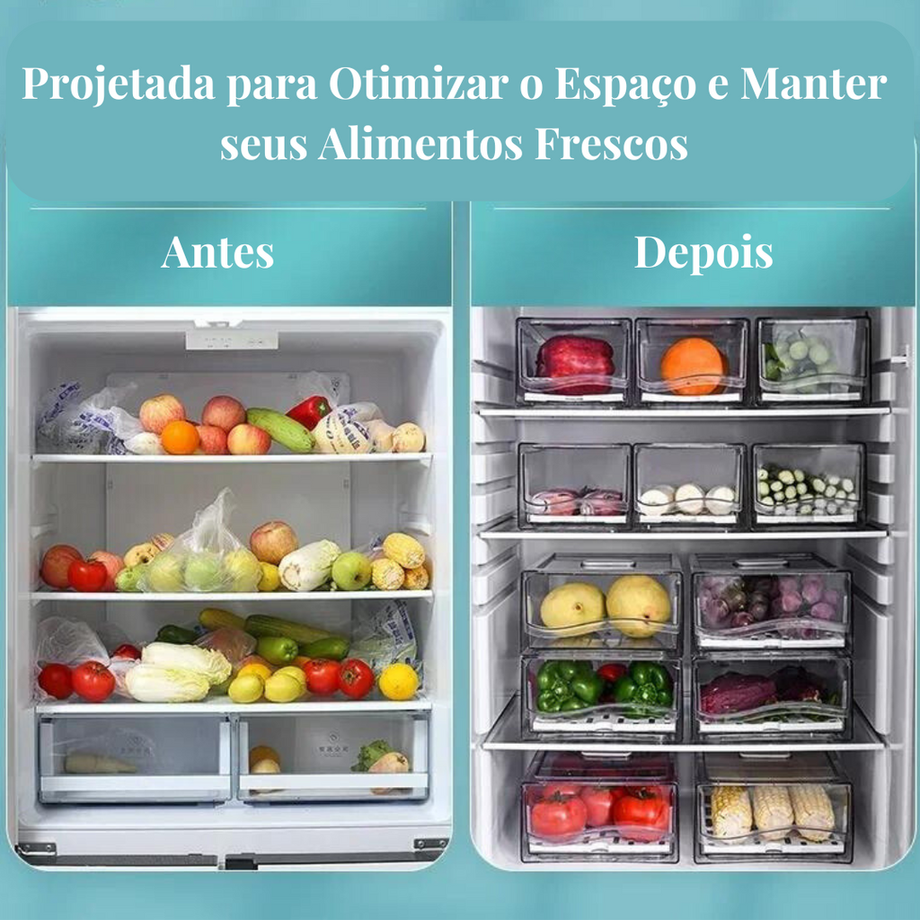 Gaveta Organizadora de Geladeira Transparente