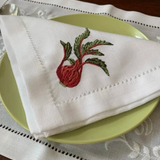 Guardanapos de Linho e Algodão com Bordado de Vegetais 45x45cm