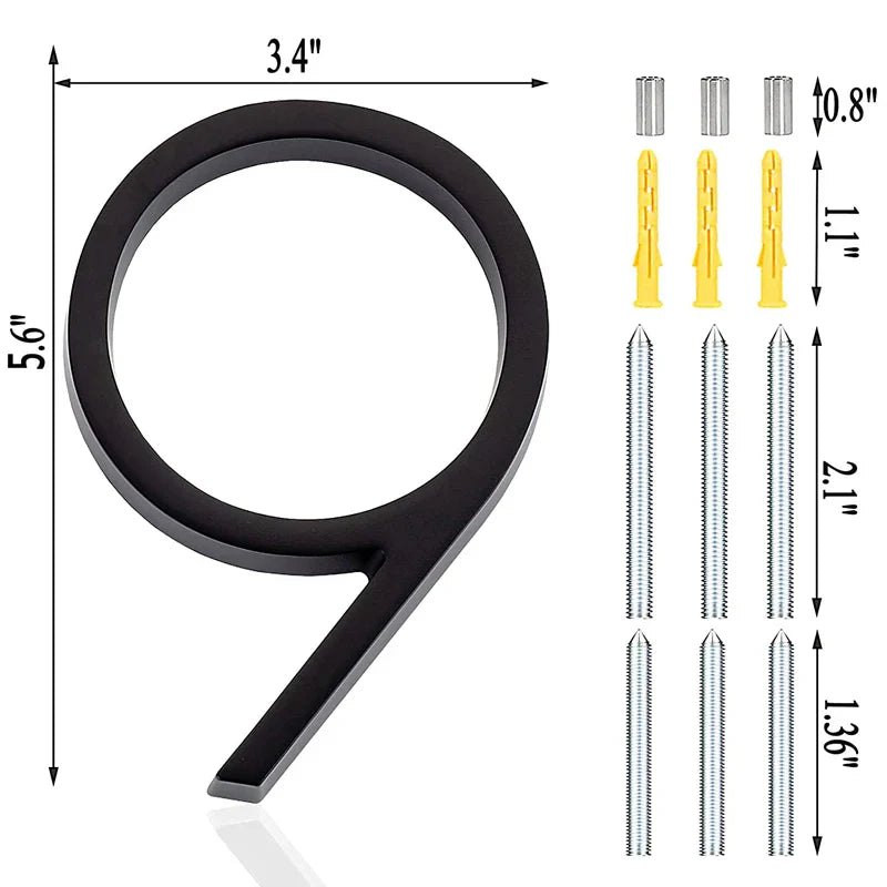 Números identificadores para residências grandes, efeito 3d - LuxuriousLabels