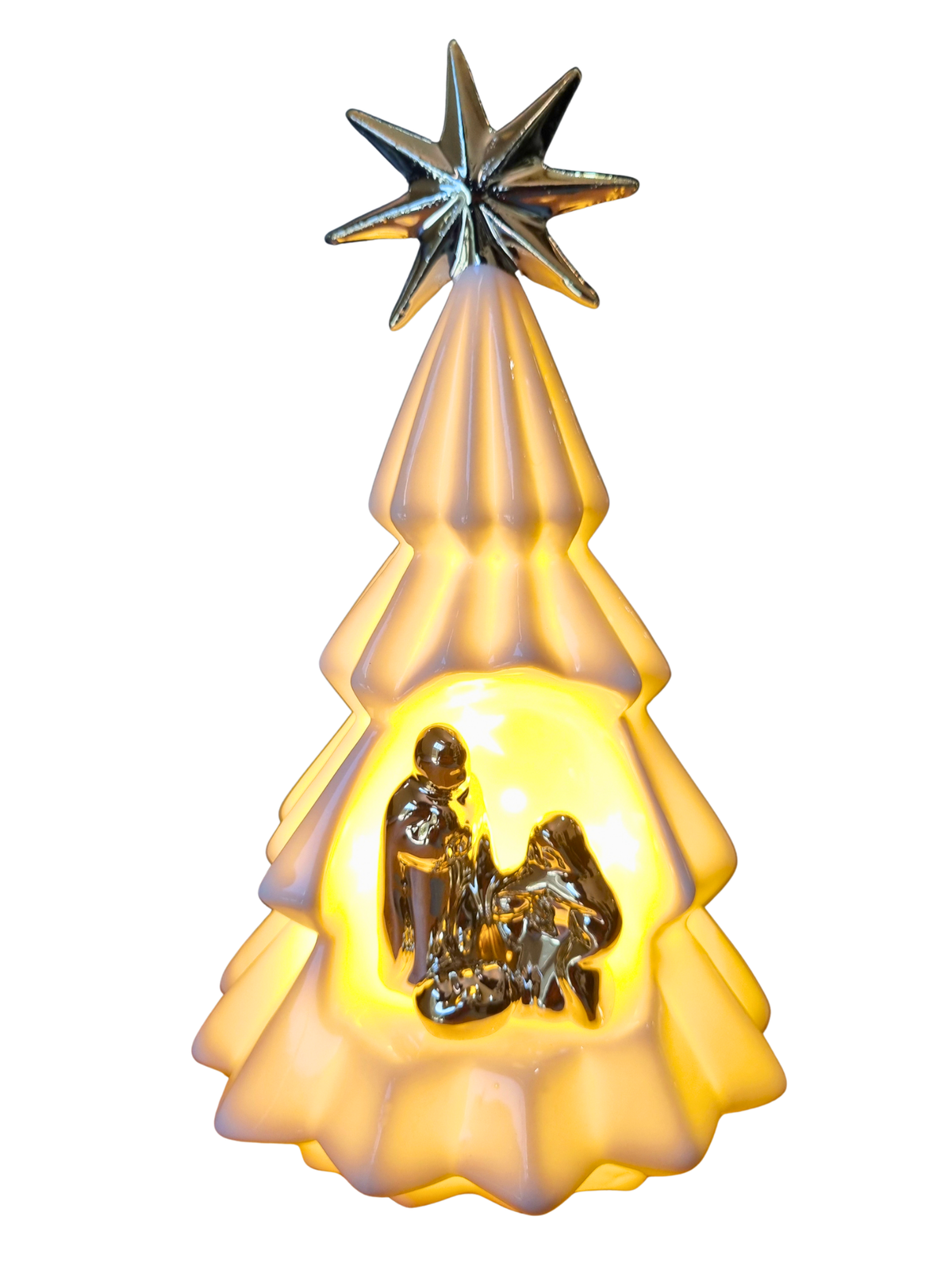 Imagem da Sagrada Família em Porcelana com Led 11 x 19 cm