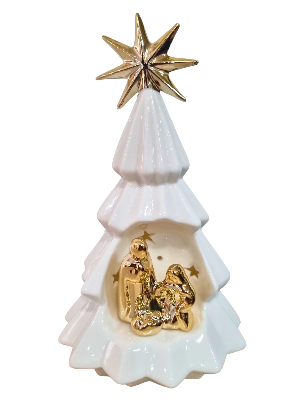 Imagem da Sagrada Família em Porcelana com Led 11 x 19 cm