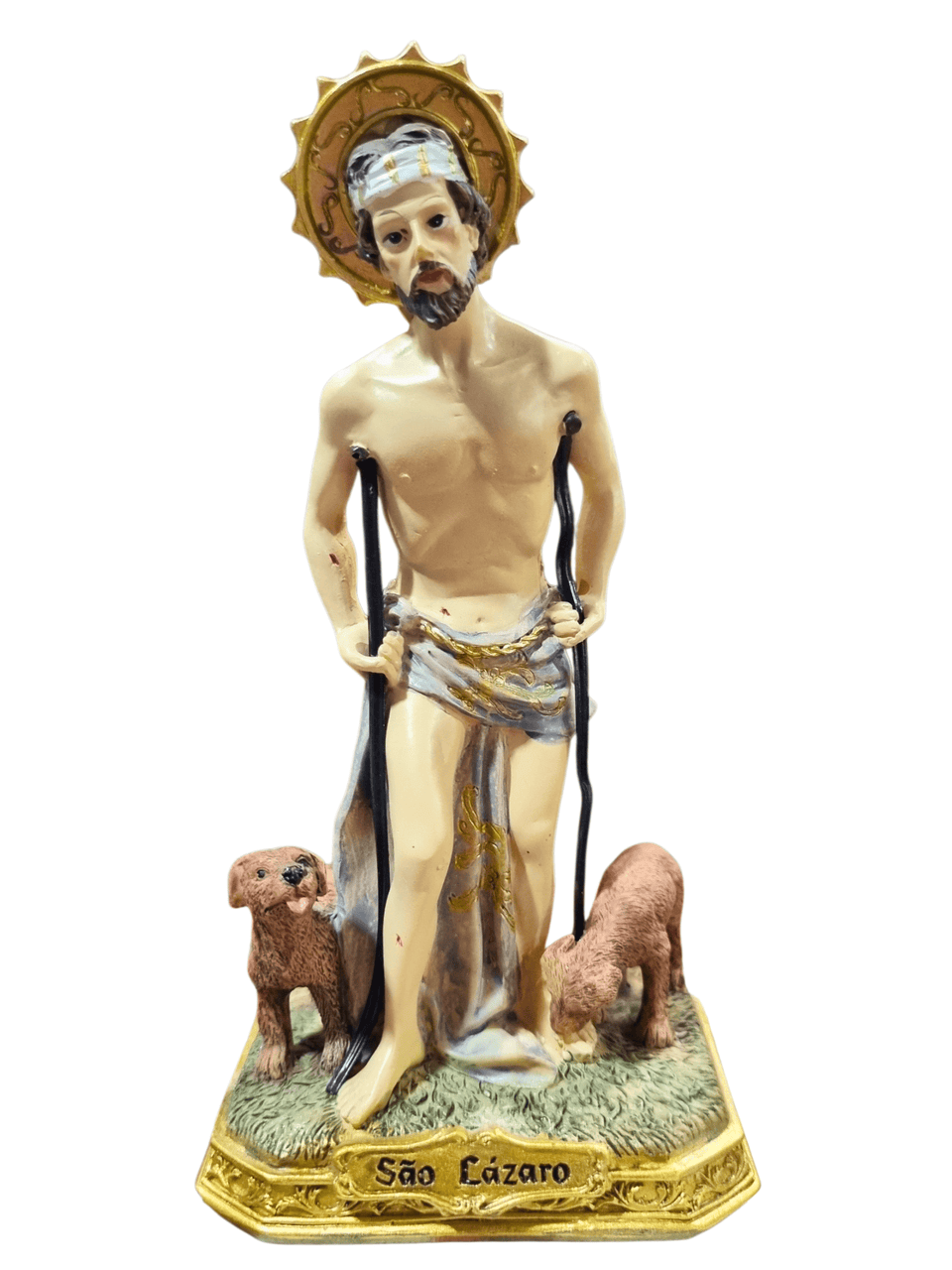 Imagem de São Lazaro em Resina 17 cm