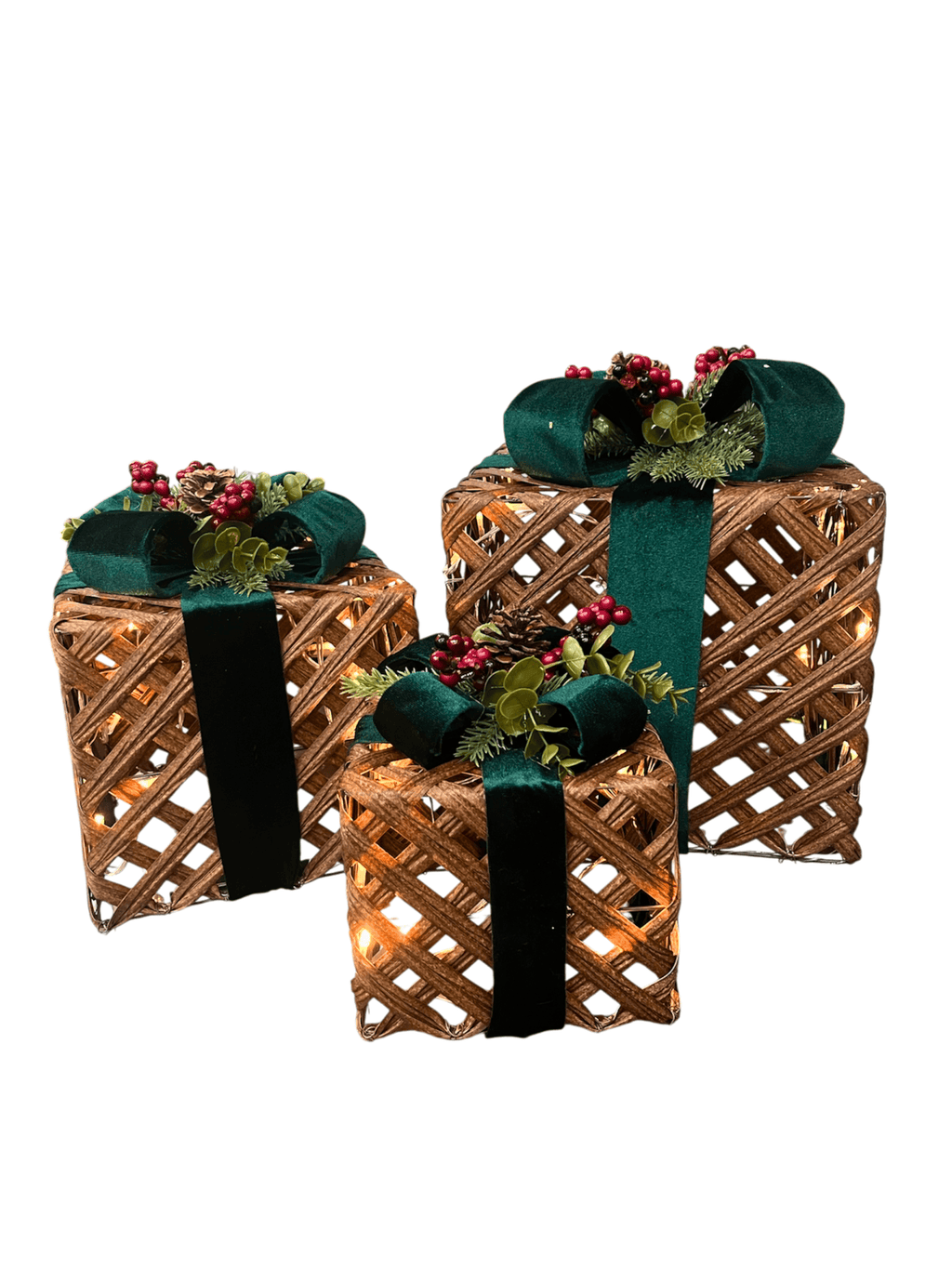 Kit Decorativo de Natal 3 peças com Led