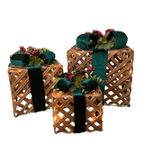 Kit Decorativo de Natal 3 peças com Led