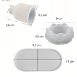 Kit 3 Moldes de Silicone para Vaso, Porta-Copos e Bandeja Decorativa