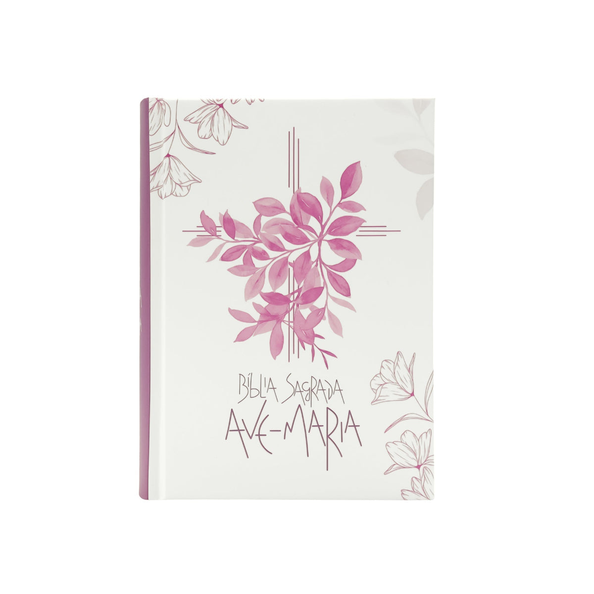 Bíblia Sagrada Ave-Maria Capa Dura Flores - Rosa