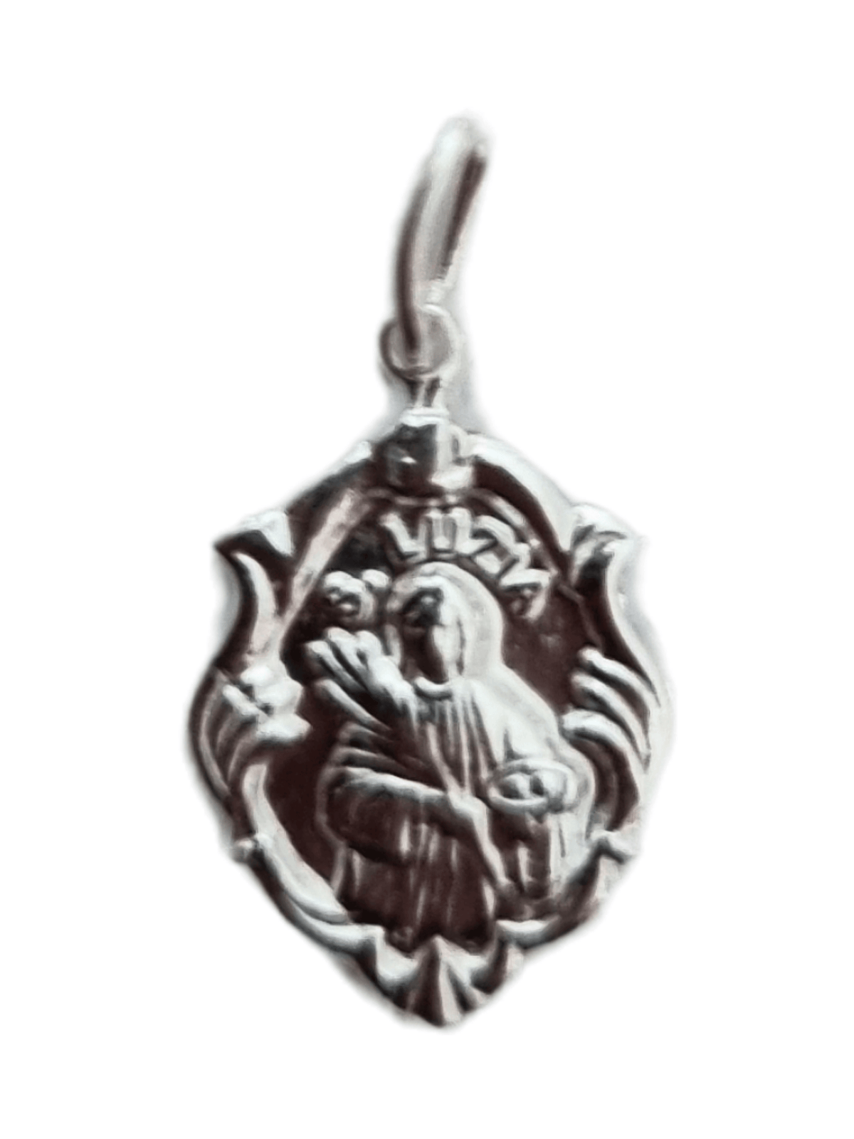 Medalha de Santa Luzia em Prata de Lei 925