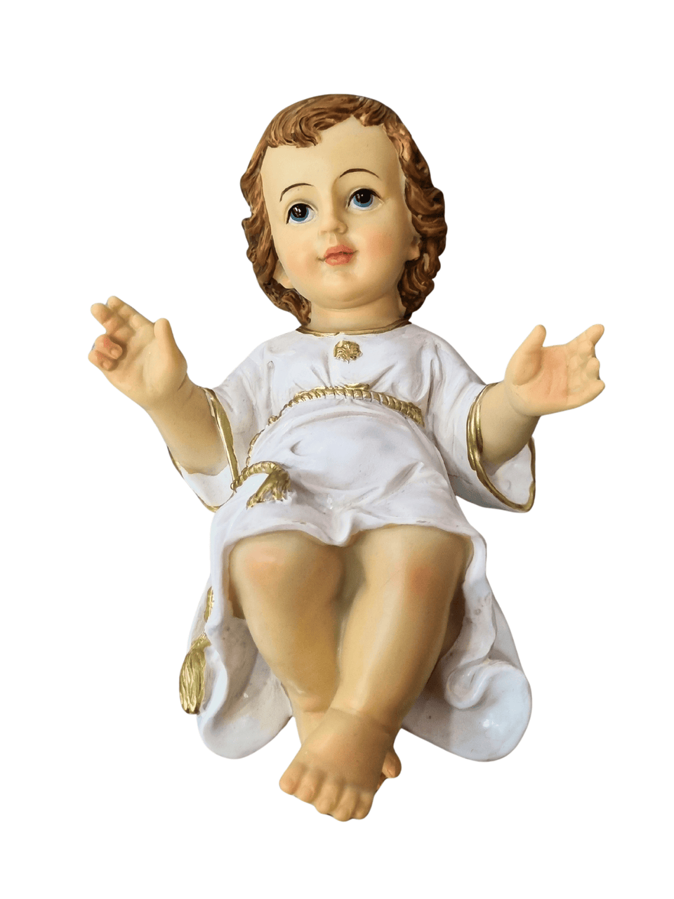 Menino Jesus de Resina Santini Italy Style Vestia Branca 22 cm