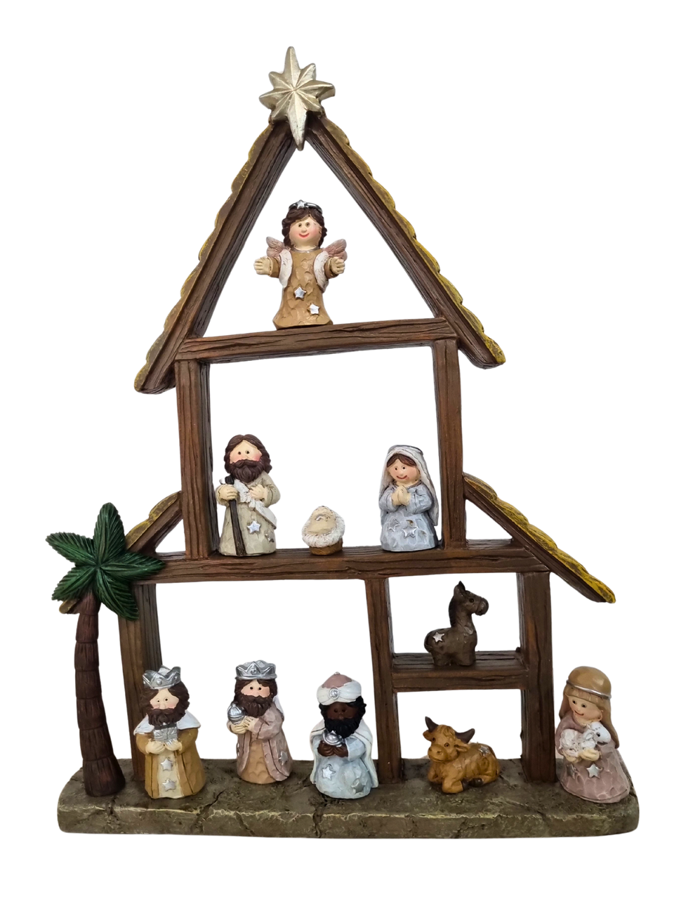 Mini Presépio em Resina 10 peças 32 cm