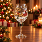 Conjunto de 6 Taças de Vinho Especial de Natal | Taças de Vidro 3D Natalinas