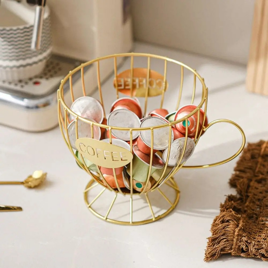 Porta-Cápsulas de Café em Ferro Elegante e Durável