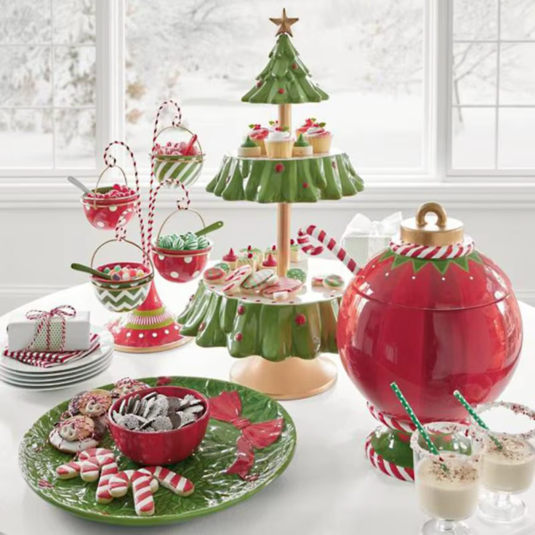 Pote de Doces de Natal com Camada Dupla em Resina