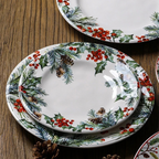 Prato de Jantar de Cerâmica com Tema de Natal