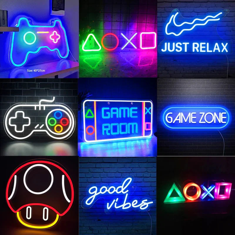 PROMO OUTLET - Luminária Decorativa LED NEON - Gamer