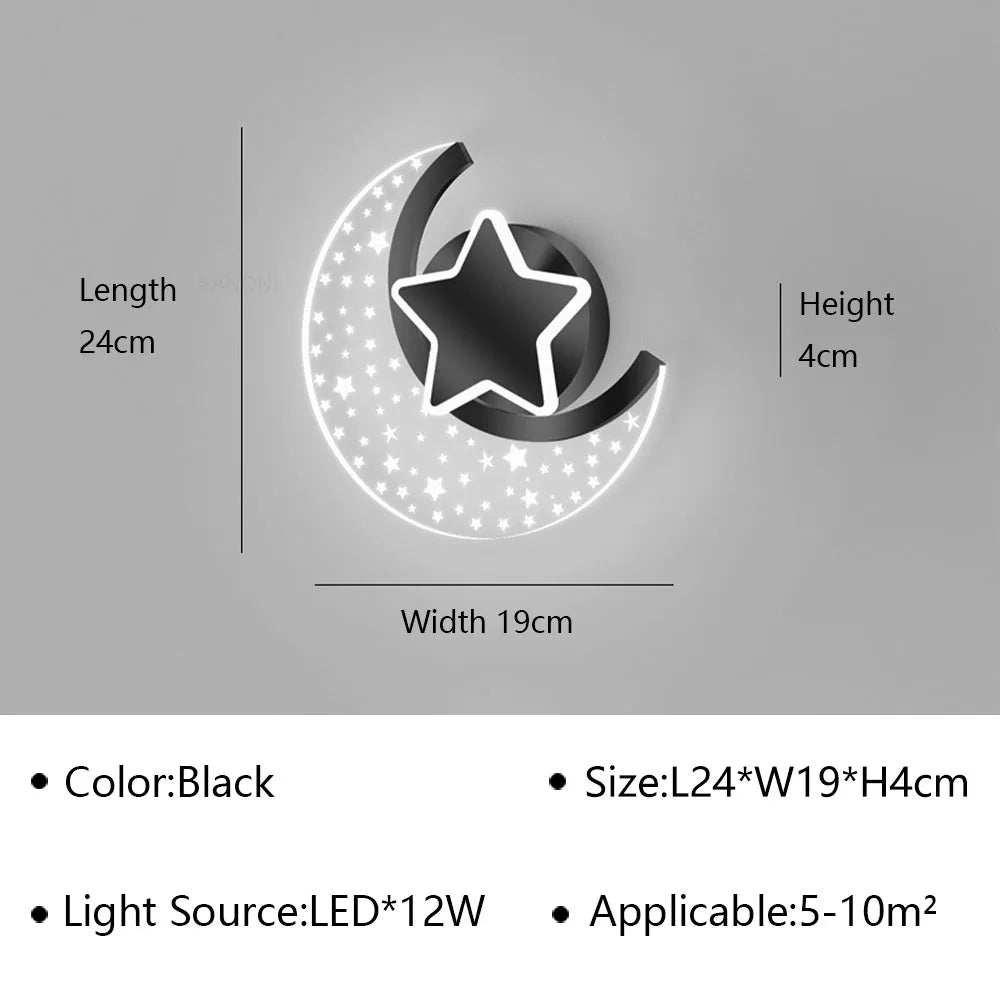 Luminária Infantil LED Estrela e Lua