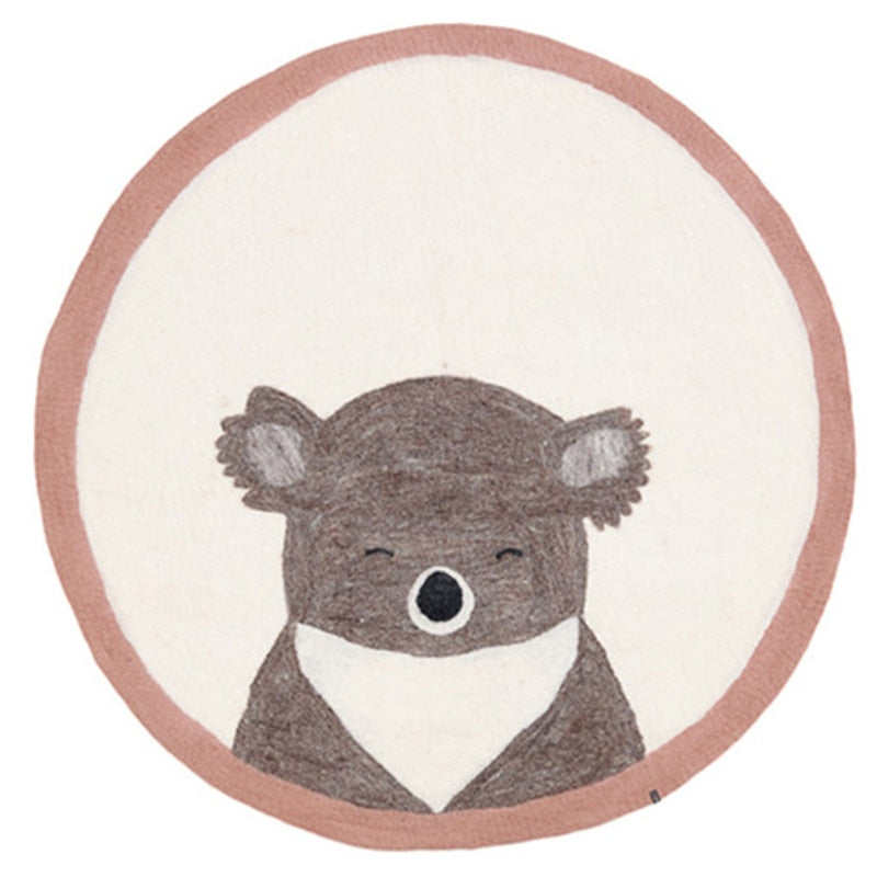 Tapete Decorativo Infantil Redondo - Coleção Fofura Animal