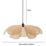 Luminária Pendente Estilo Japonês - Petal Willow Rattan
