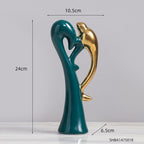 Estátuas em cerâmica com detalhes em dourado - Coleção Elegância Abstrata