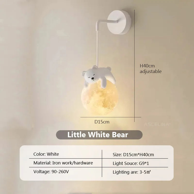 Luminária Infantil Nordic Rabbit & Bear