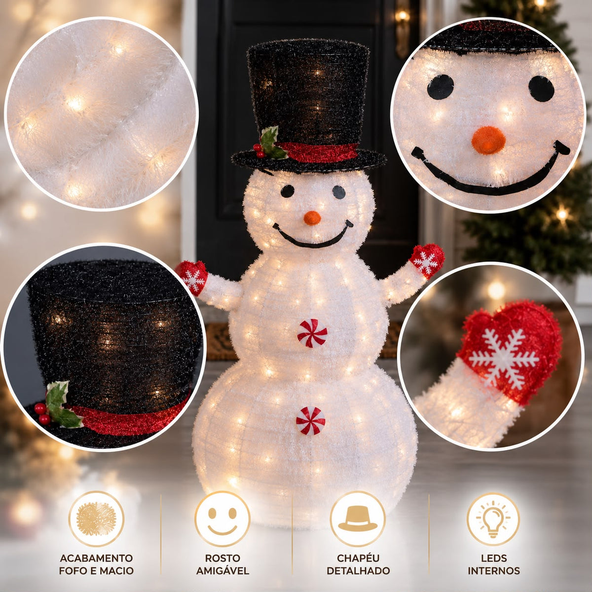 Boneco de Neve com Led - Montagem Rápida