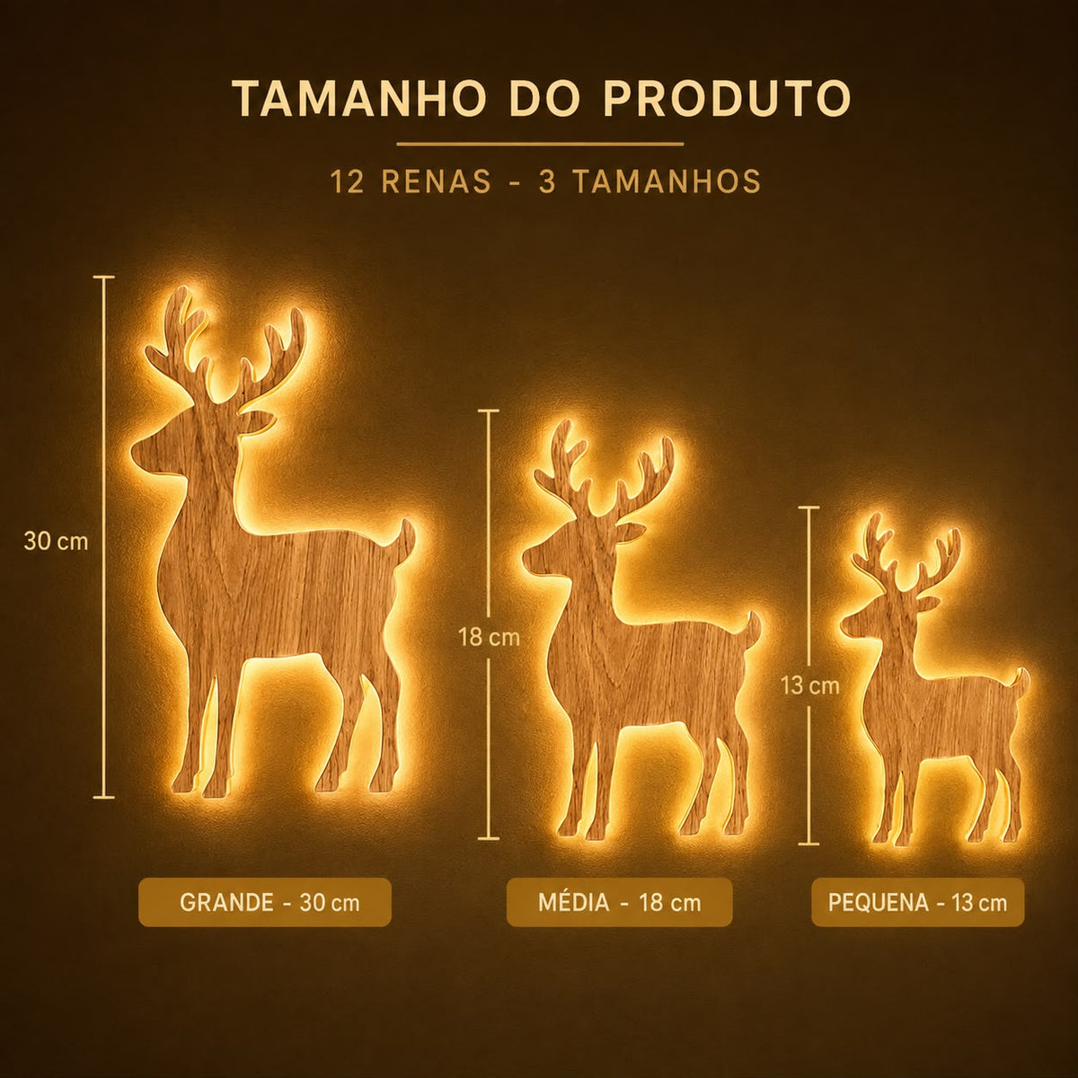 Renas Iluminadas - Kit Completo