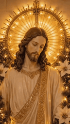 Cristo Iluminado – Decoração de Parede com Luz Dourada